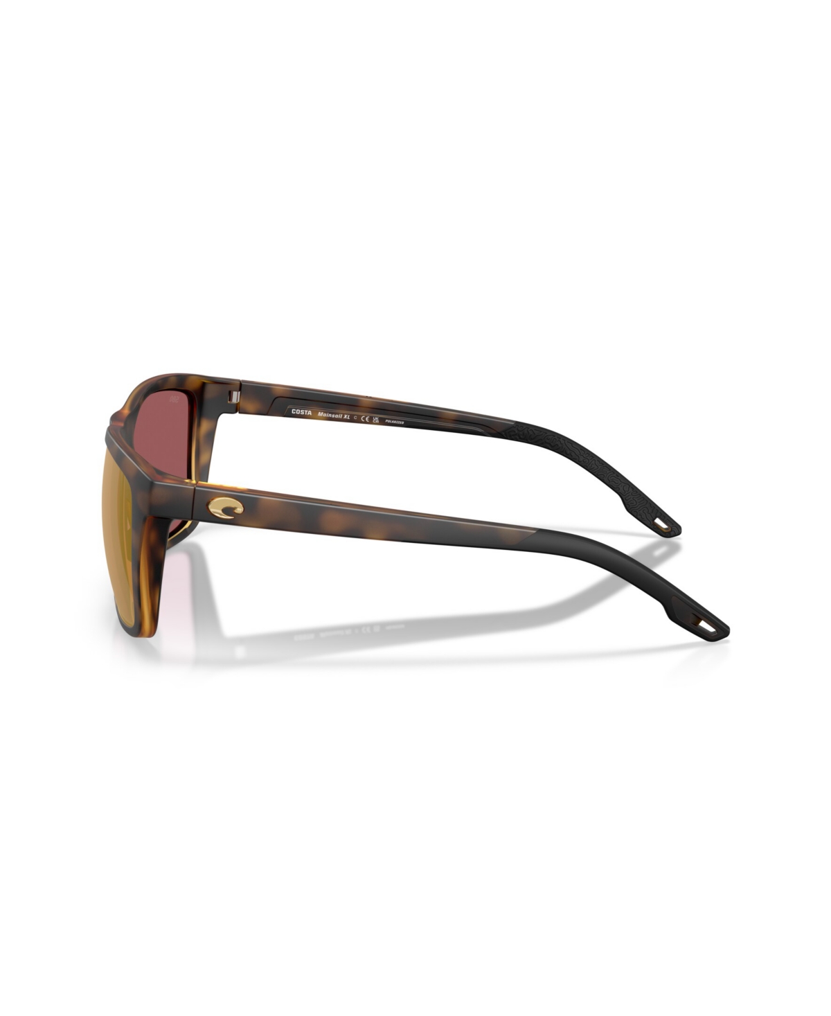 Costa Del Mar Mainsail 55mm Mirrored Polarized Rectangular Sunglasses In Brown