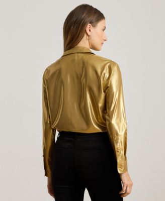 Women's Classic Fit Metallic Chiffon Shirt