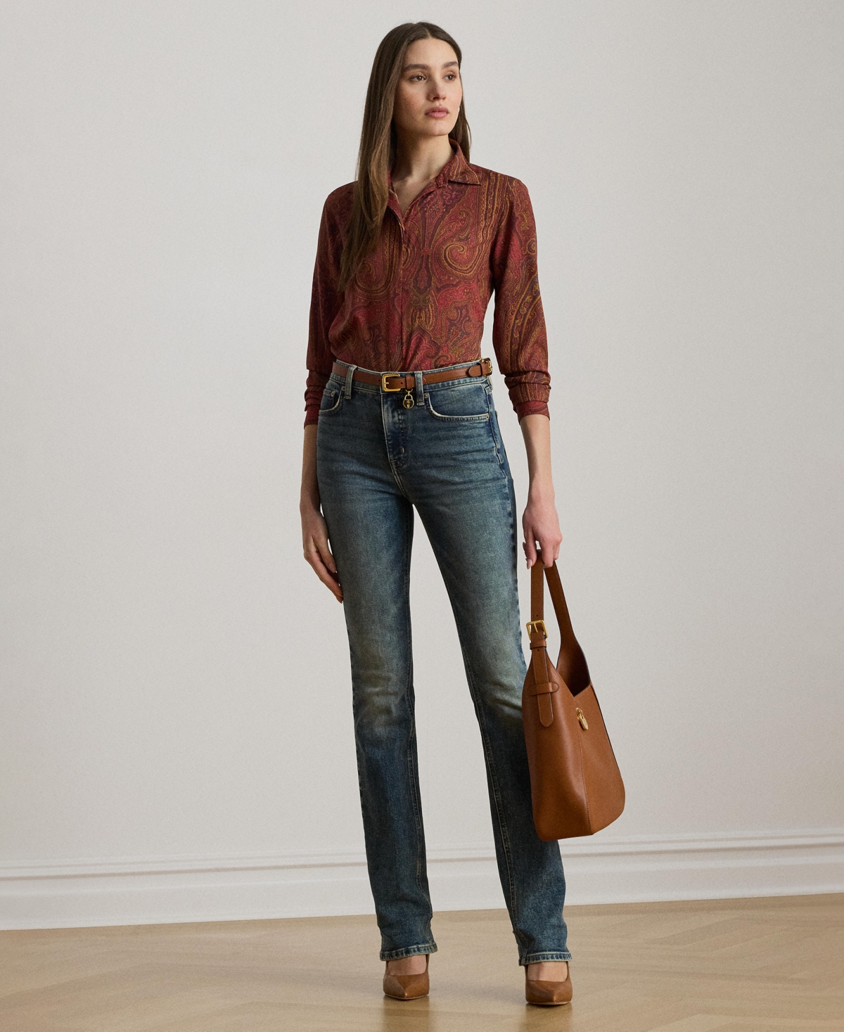 Ralph Lauren Women's Classic Fit Paisley Print Shirt In Multi