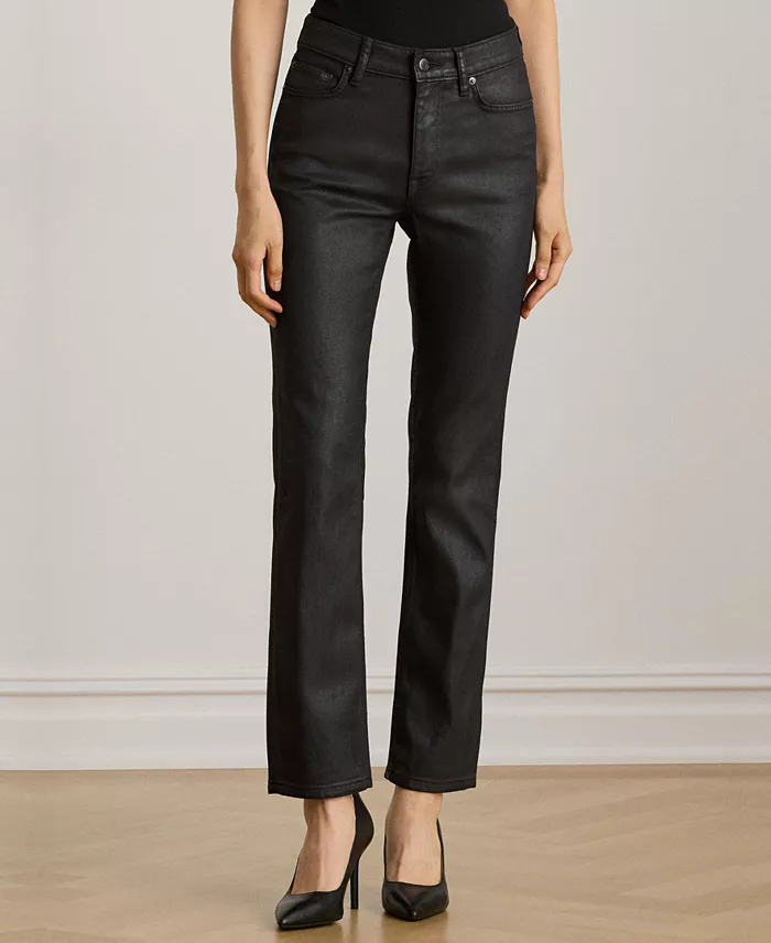 Women's Coated Straight Ankle Jeans