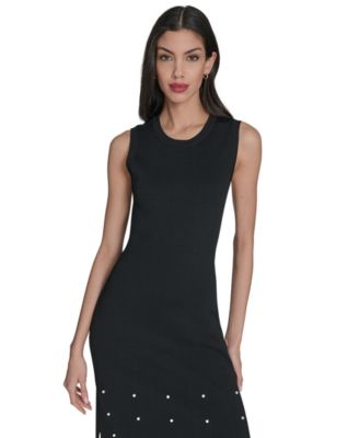 Petite Sweater Slit Hem Midi Dress