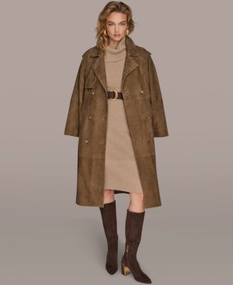 Women's Double Breasted Belted Trench Coat