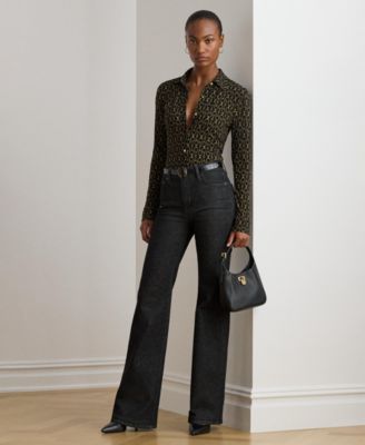 Women's Slim Fit Chain-Print Shirt