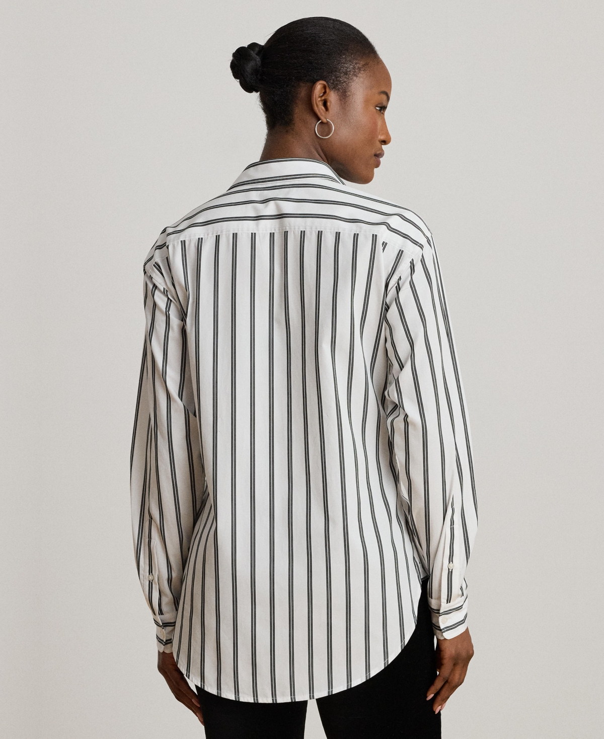 Ralph Lauren Relaxed Fit Striped Cotton Shirt In White