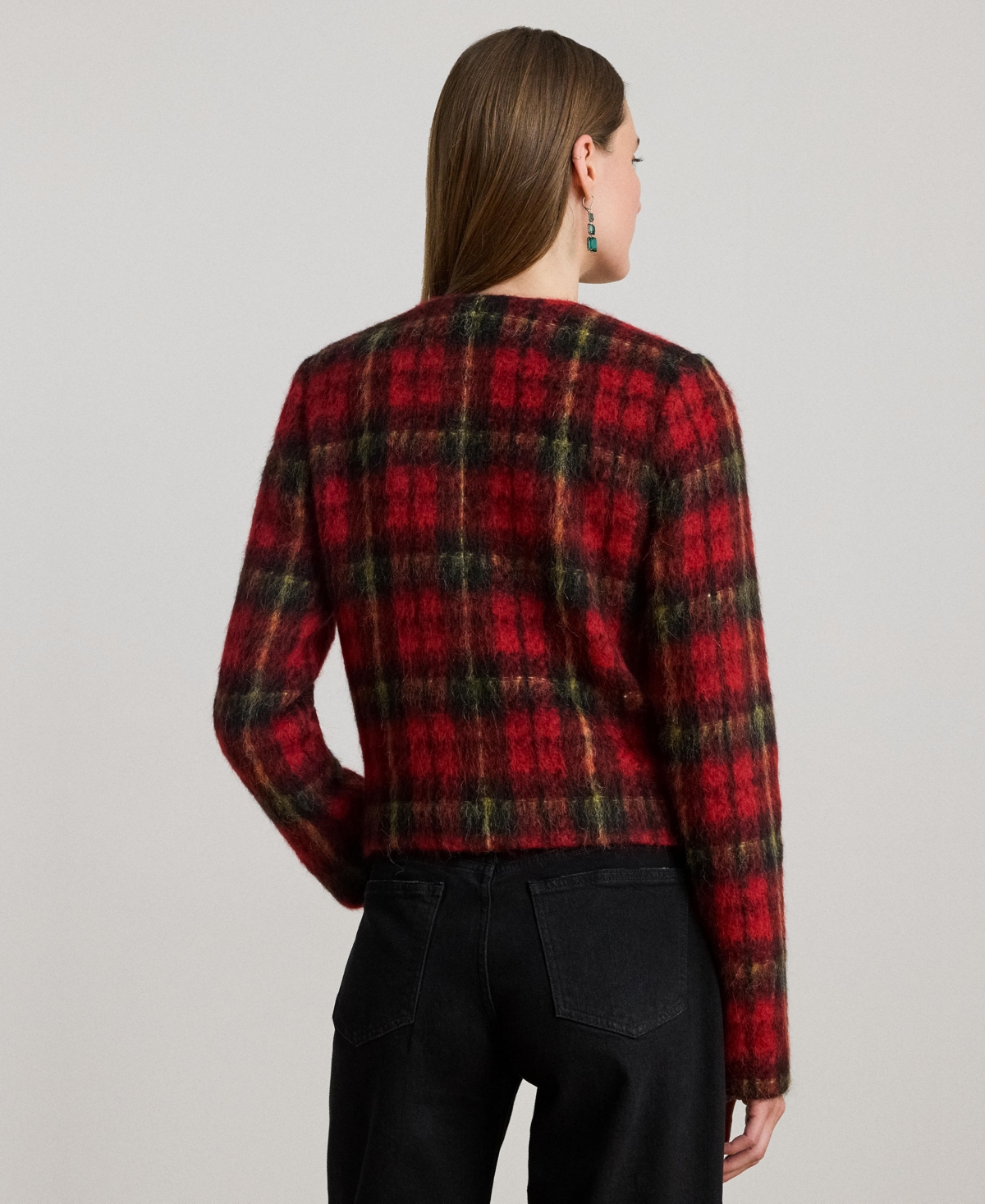 Lauren Ralph Women's Plaid Long Sleeve Jacket