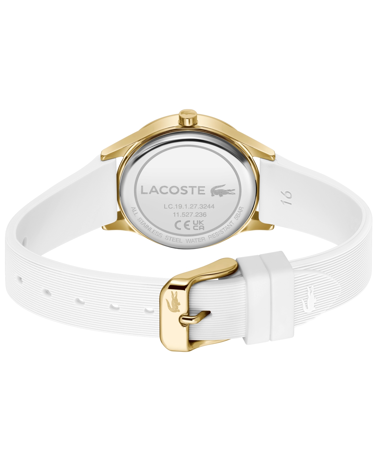 Lacoste Women's Crocodelle White Silicone Strap Watch, 30mm In White