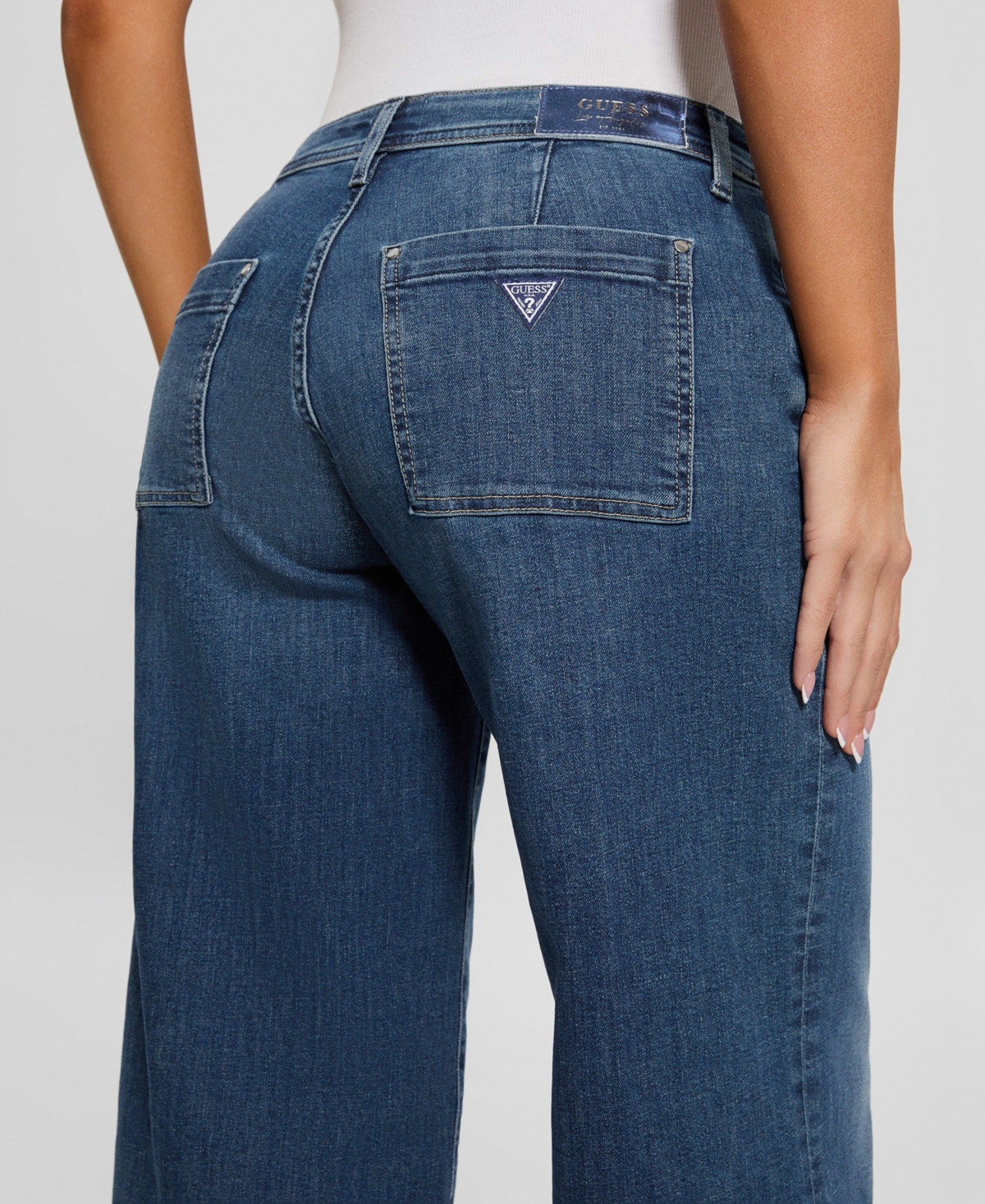 Guess Women's Zoya Wide-Leg Faded High-Rise Jeans