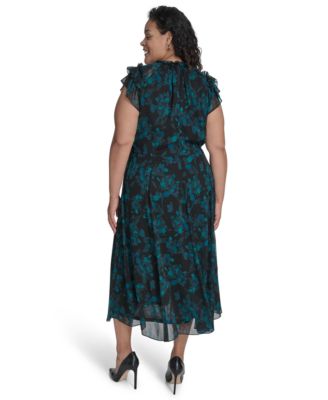 Plus Size Long Sleeve Midi Dress