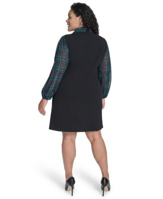 Plus Size Long Sleeve A-line Dress