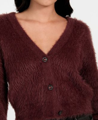 Women's Keyla Rhinestone-Button Cardigan Sweater