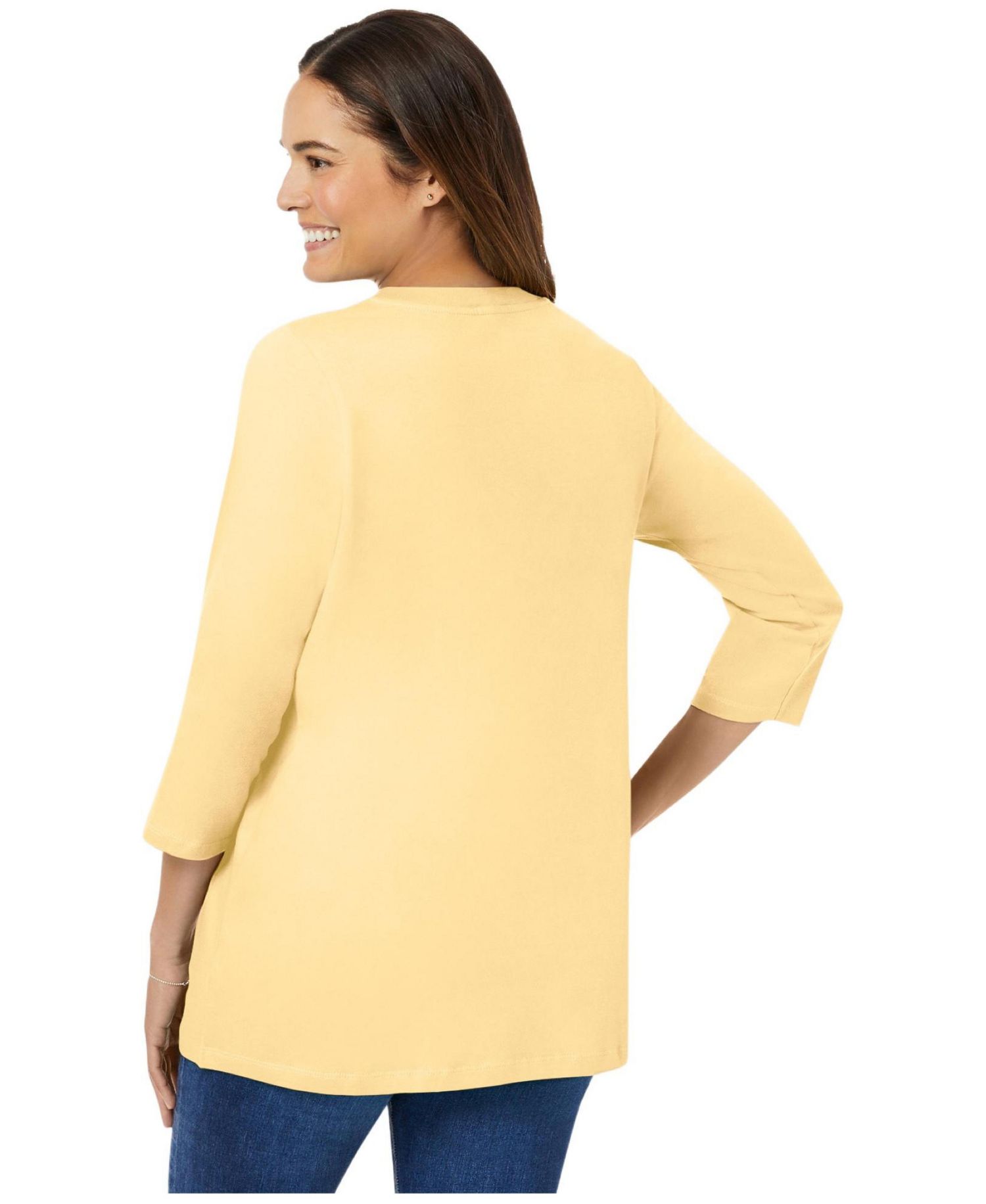 Women's Within Perfect Three-Quarter Sleeve V-Neck Tee