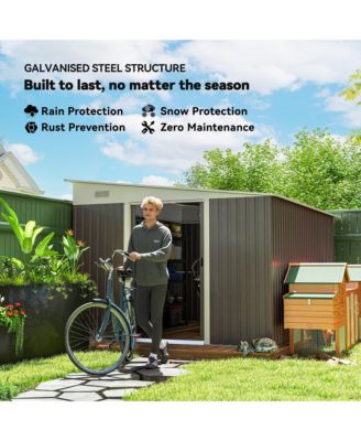 11&#39; x 9&#39; Metal Outdoor Storage Shed with Lockable Doors,