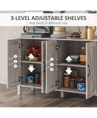 Buffet Sideboard, Bar Cabinet with Storage, Wood Grain