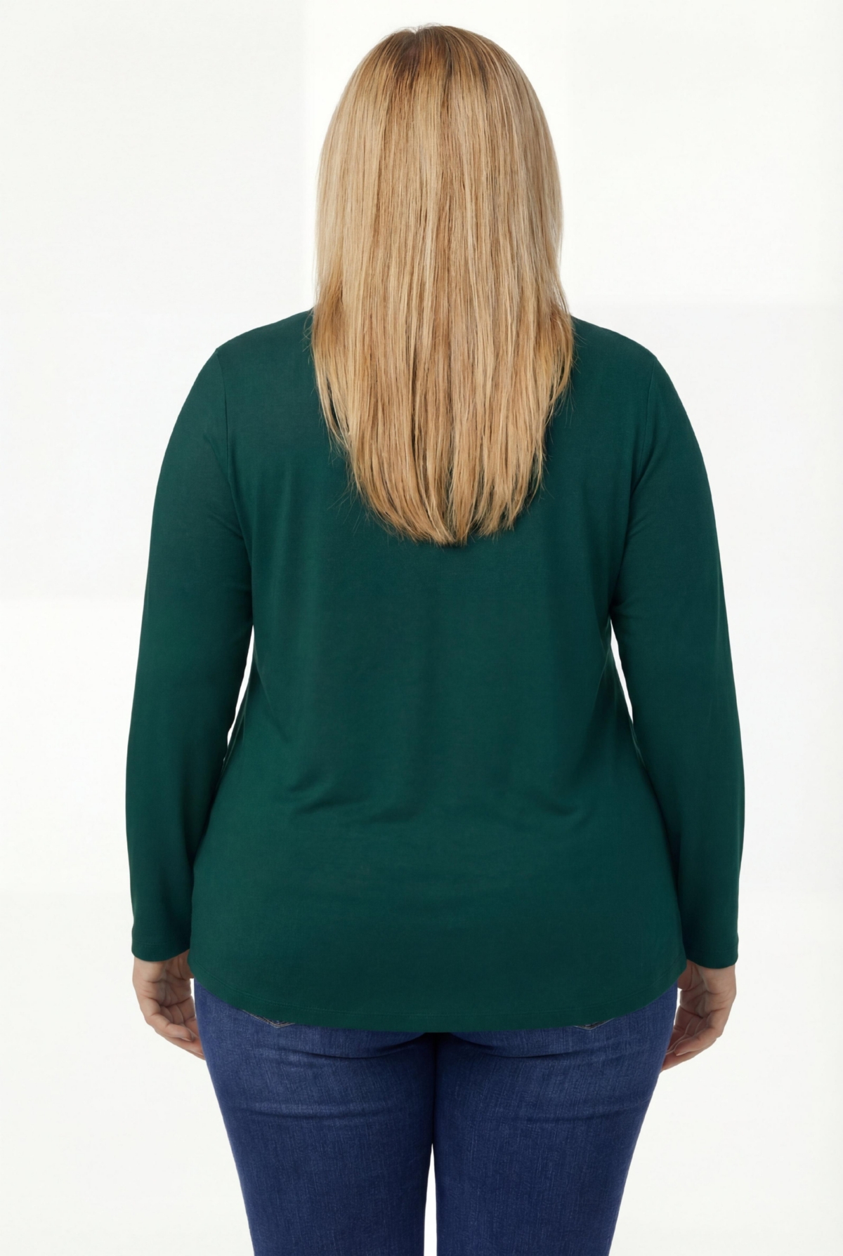 Woman Within Plus Perfect Long-Sleeve V-Neck Tee