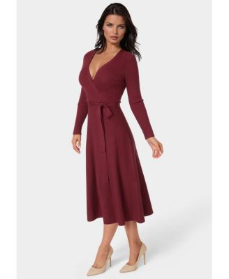 Women's Fit and Flare Midi Sweater Dress