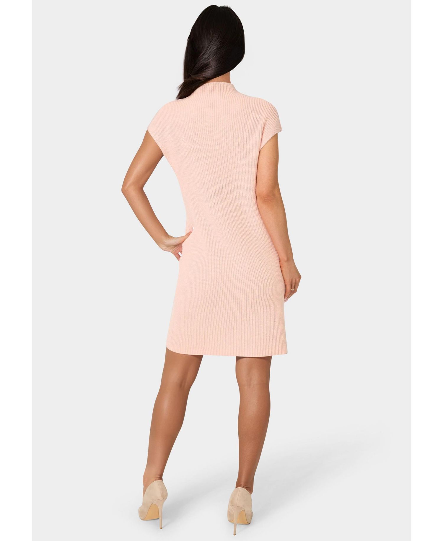Long Sleeve Funnel Neck Sweater Mini Dress
