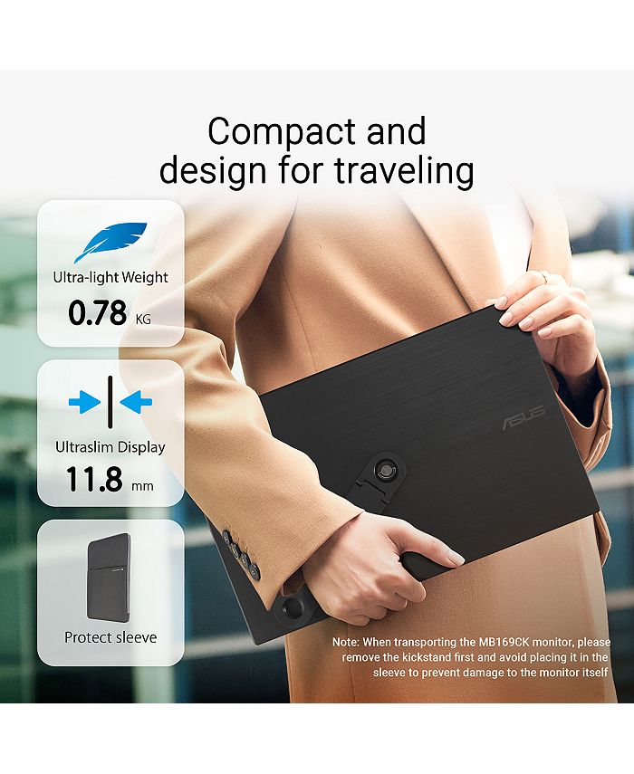 ASUS ZenScreen MB169CK 15.6 16:9 Full HD Portable USB-C IPS LED Monitor