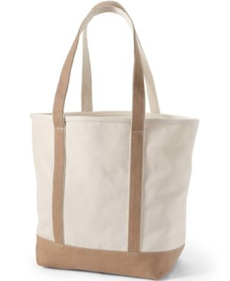 Large 5 Pocket Open Top Long Handle Canvas Tote Bag