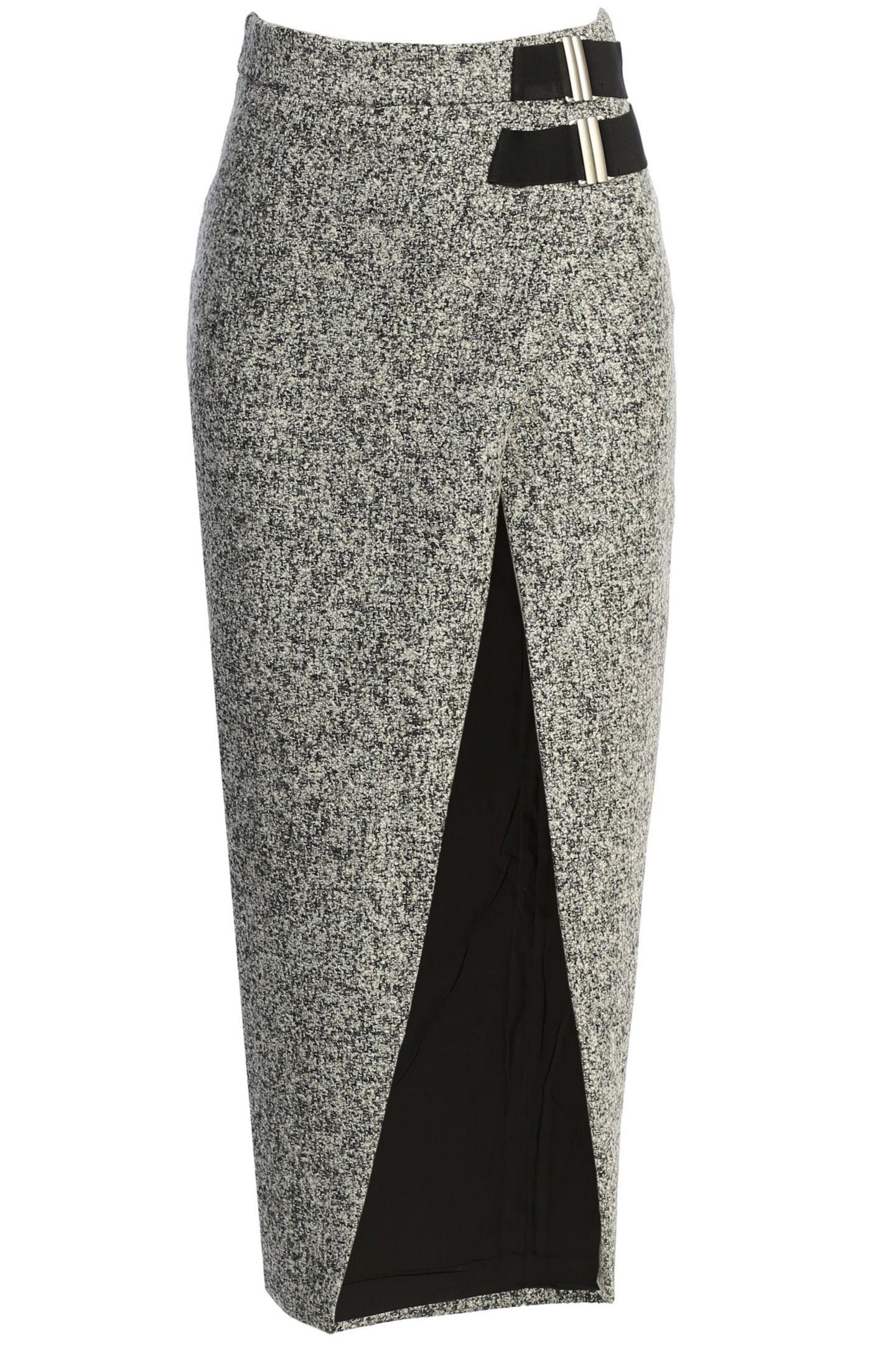 Женская юбка JLUXLABEL Gisele Tweed Slit, цвет: Серый — фото 7