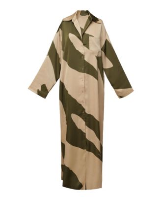 Women's Satin Safari Maxi Dress