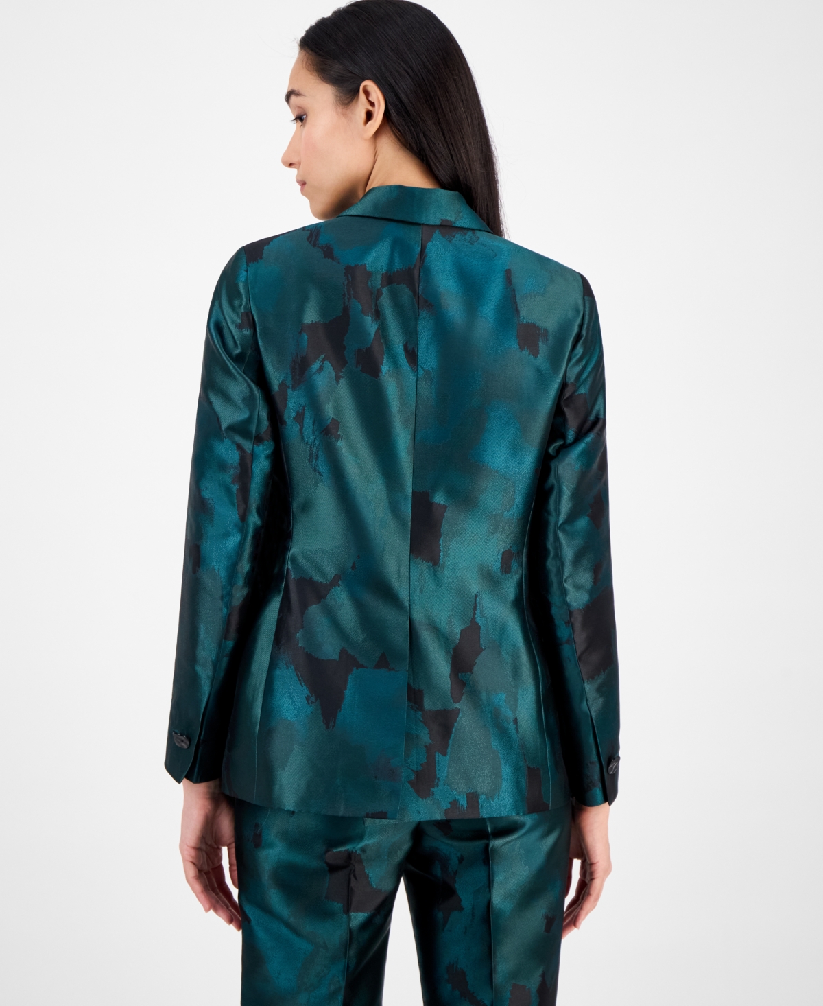 Anne Klein Women's Jacquard Single-button-front Blazer In Multi