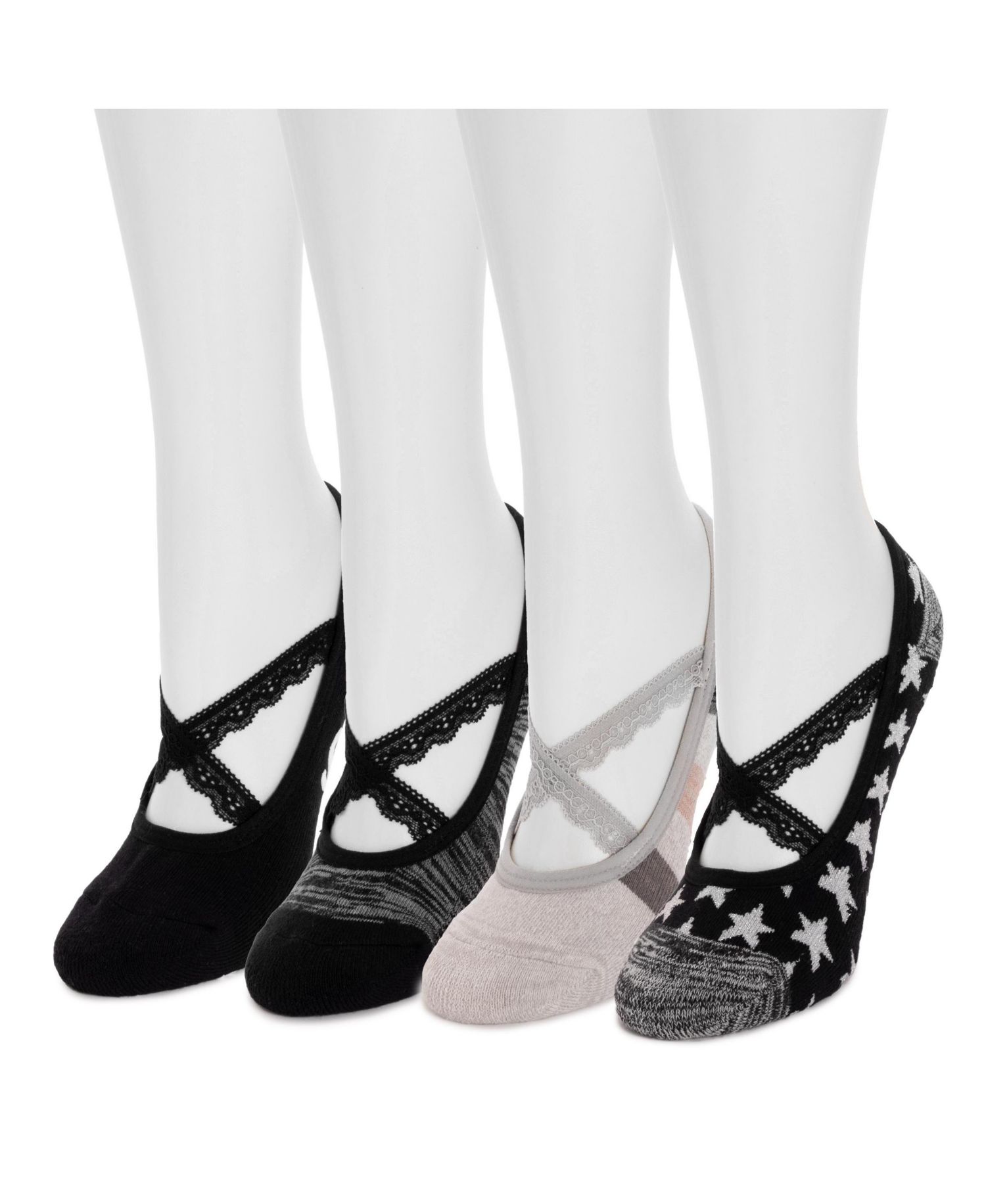 Women's Studio Socks - Criss Cross Ballerina 4PK