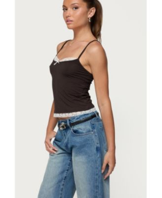 Women's Adriel Contrast Lacey Tank Top
