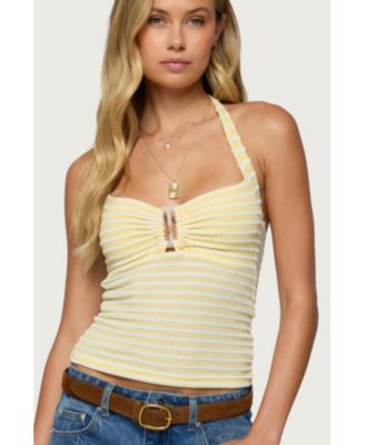 Women's Lovina Textured Striped Halter Top