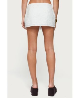 Women's Textured Floral Eyelet Mini Skort