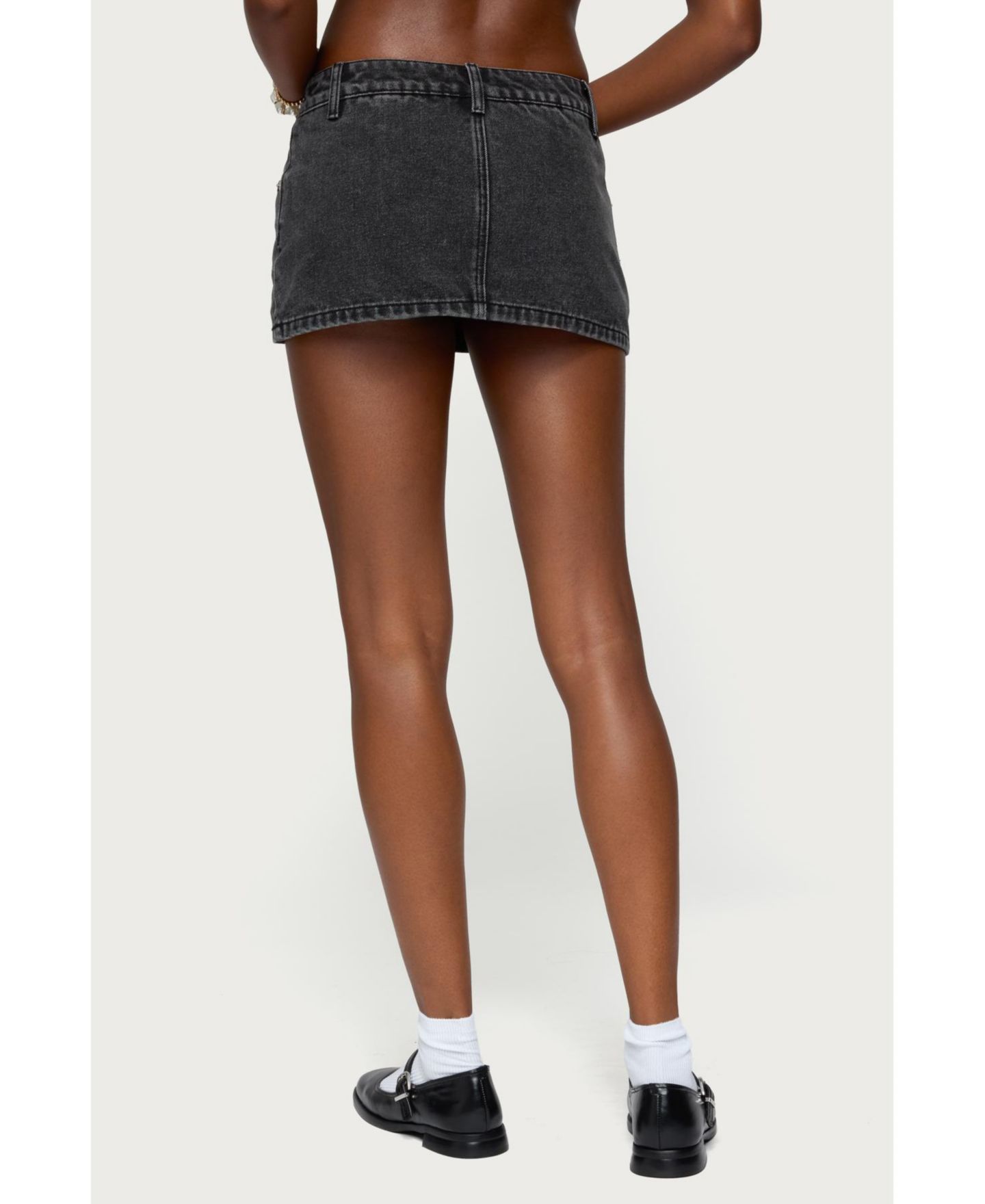 Женская юбка Edikted Camelia Denim Mini, цвет: Чёрный — фото 2