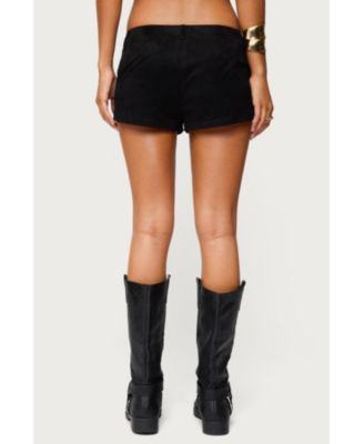 Women's Studded Faux Suede Micro Shorts