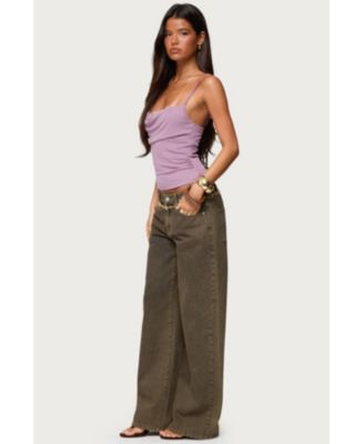 Women's Bobbie Layered Lace Cowl Neck Top