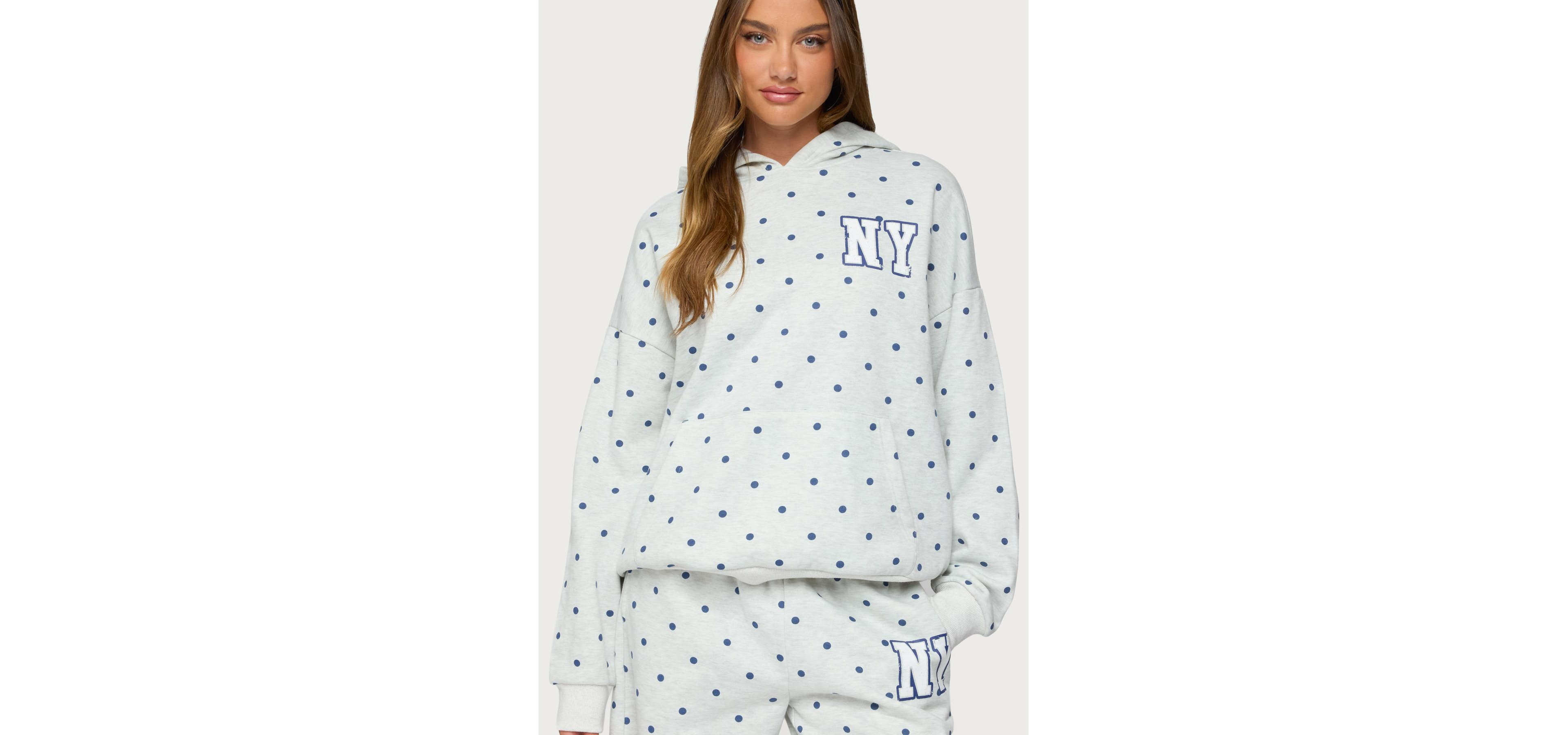 Edikted Women's Ny Babe Polka Dot Hoodie