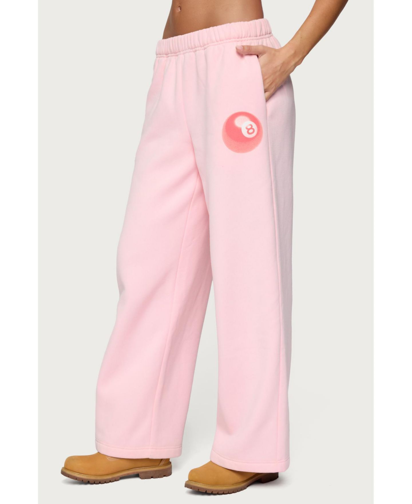 Женские брюки Edikted Lucky 8 Sweatpants, цвет: Светлый розовый — фото 4
