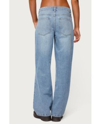 Womens Dutton Distressed Low Rise Jeans