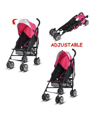 Toddler Folding Lightweight Umbrella Travel Stroller w/ Storage Basket
