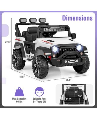 12V Kids Ride On Truck with 212V Motors Spring Suspension & Remote Control