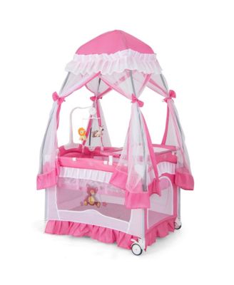 Portable Baby Playpen Crib Cradle Changing Pad Mosquito Net Toys