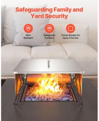 Fire Pit Burner Cover Heat Deflector and Stainless Steel forOutdoor Use