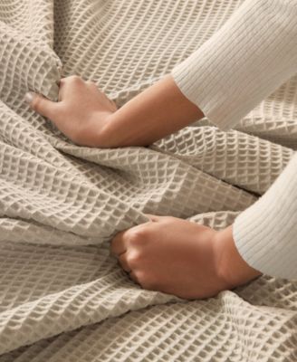 Waffle Weave Cotton Blanket, Full/Queen