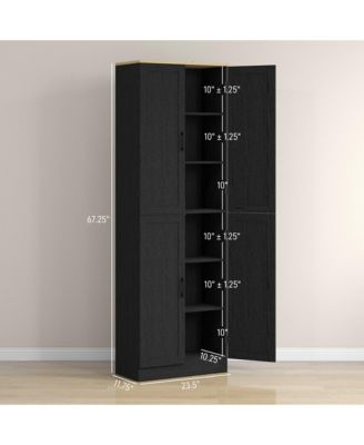 Modern Wooden Kitchen Storage Cabinet with Doors for Pantry and Dining Room Essentials