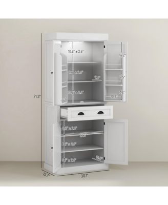 Freestanding Kitchen Storage Cabinet with Doors and Shelves for Organized Pantry