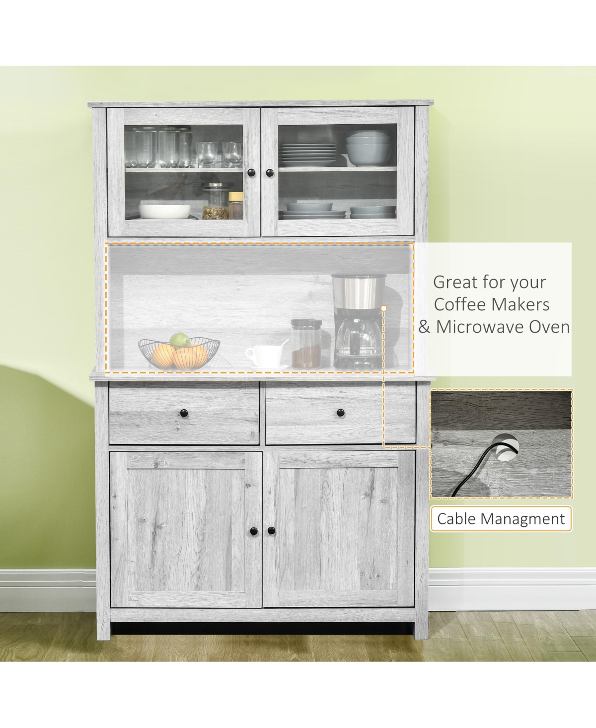 Slickblue Modern Kitchen Storage Cabinet for Pantry Organization and Clutter-Free Space