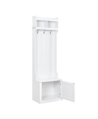 Elegant Hall Tree with Cabinet Coat Rack and Storage Bench