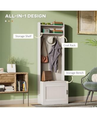 Wooden Shoe Rack Cabinet with Compartments for Entryway or Bedroom