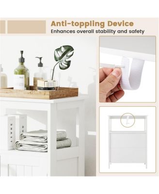 Freestanding Bathroom Floor Cabinet Storage Organizer