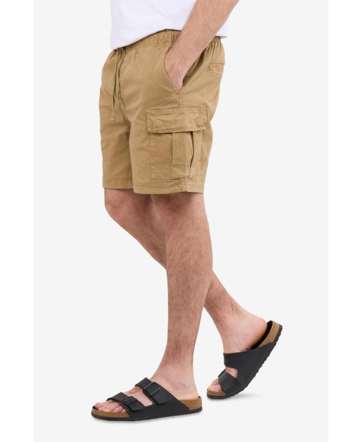 Xray Men's 6 Inches Elastic Pull On Waistband Twill Cargo Shorts