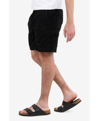 Men's 6 Inches Elastic Pull On Waistband Twill Cargo Shorts