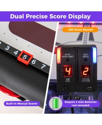 54'' Air Hockey Game Table w/2 Pushers Pucks Adjustable Foot Pads LED Scoreboard