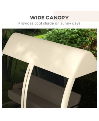 3-Seat Outdoor Swing Chair, Convertible Porch Swing Bed,